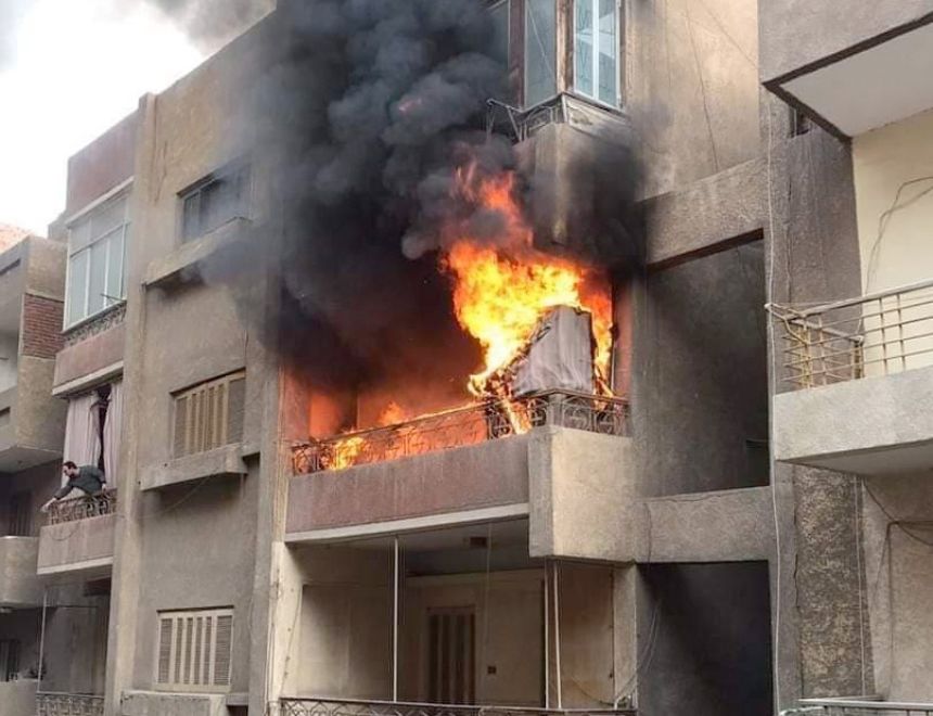 مصرع طفلين نتيجة حريق عقار في بشتيل
