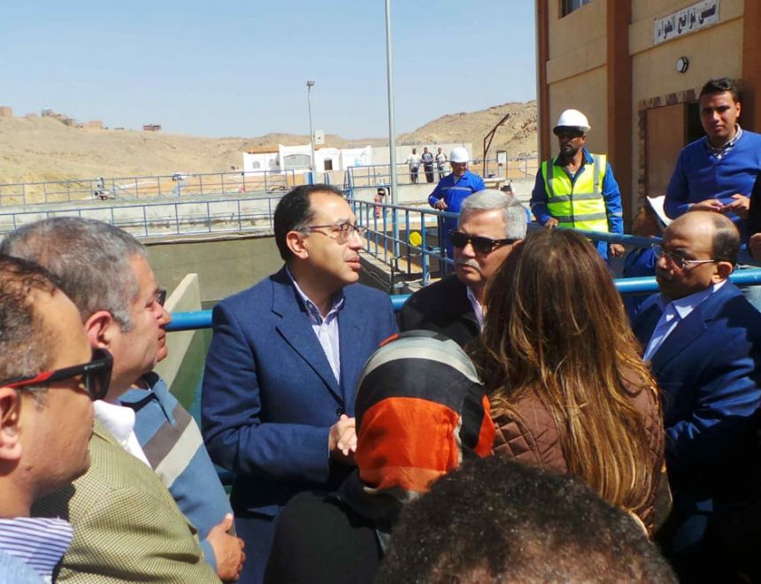 تفقد الدكتور مصطفى مدبولى رئيس مجلس الوزراء، محطة معالجة الصرف كيما بمحافظة اسوان