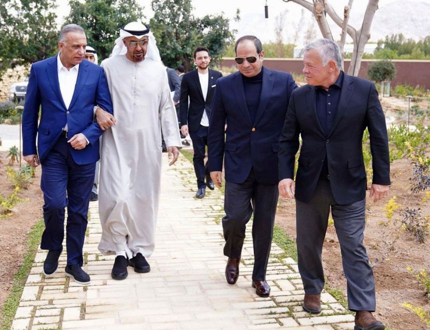 لقاء الرئيس السيسى والعاهل الأردنى وبن زايد والكاظمى فى العقبة
