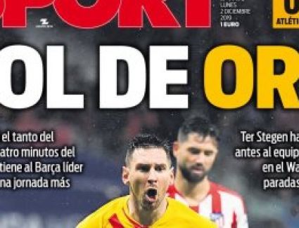 "هدف من ذهب".. الصحافة الإسبانية تحتفل بميسي قاهر اتلتيكو مدريد