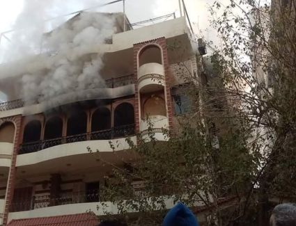 حريق هائل فى فيلا الفنان إيهاب توفيق و وفاة والده