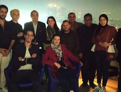 استقبال وفد الجزائر بالقاهره وذلك قبل سفره لأسوان للمشاركه بمهرجان طيبه الدولى لمسرح الطفل