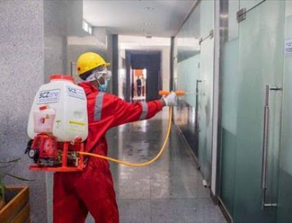 تعقيم وتطهير مقر قضايا الدولة ومكتب البريد الرئيسى بطنطا