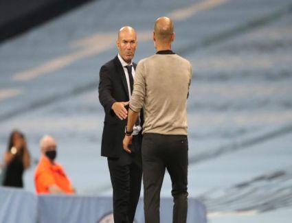 حديث جوارديولا مع زيدان بعد نهاية المباراة