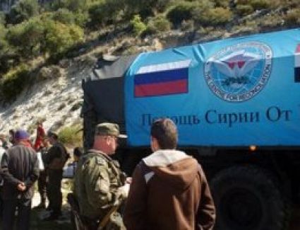 الجيش الروسى يقدم المساعدات الشتوية لسكان حلب بسوريا 