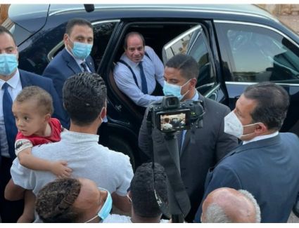 السيسى يقوم بجوله تفقديه بمنطقة الرويسات بشرم الشيخ