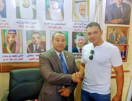  تبادل طلابى بين الشعوب العربية والولايات المتحدة الأمريكية فى التعليم والتدريبMinister Plenipotentiary Abdulaziz Hammad and Professor Ibrahim Masoud