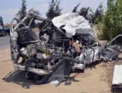 إصابة ٤ أشخاص في طريق طنطا 