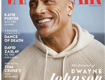 ذا روك يظهر علي غلاف مجلة VanityFair معلقاً عليها "يحدث مرة واحدة"