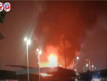 السيطرة على حريق داخل سوق الجملة بأكتوبر