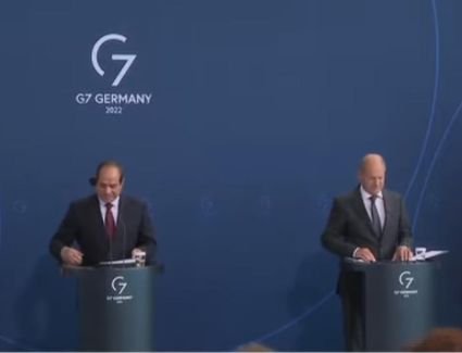 مؤتمر صحفى للرئيس السيسي والمستشار الألمانى بعد قليل