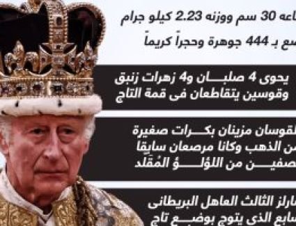  الملك تشارلز الثالث يتوج بتاج القديس إدوارد يحوى 444 جوهرة