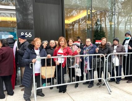 أجواء احتفالية للمصريين أمام لجان اقتراع الانتخابات الرئاسية المصرية بأمريكا